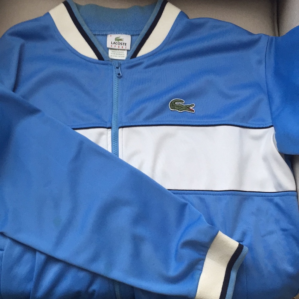 Lacoste men's track jacket Blue size 6(L)